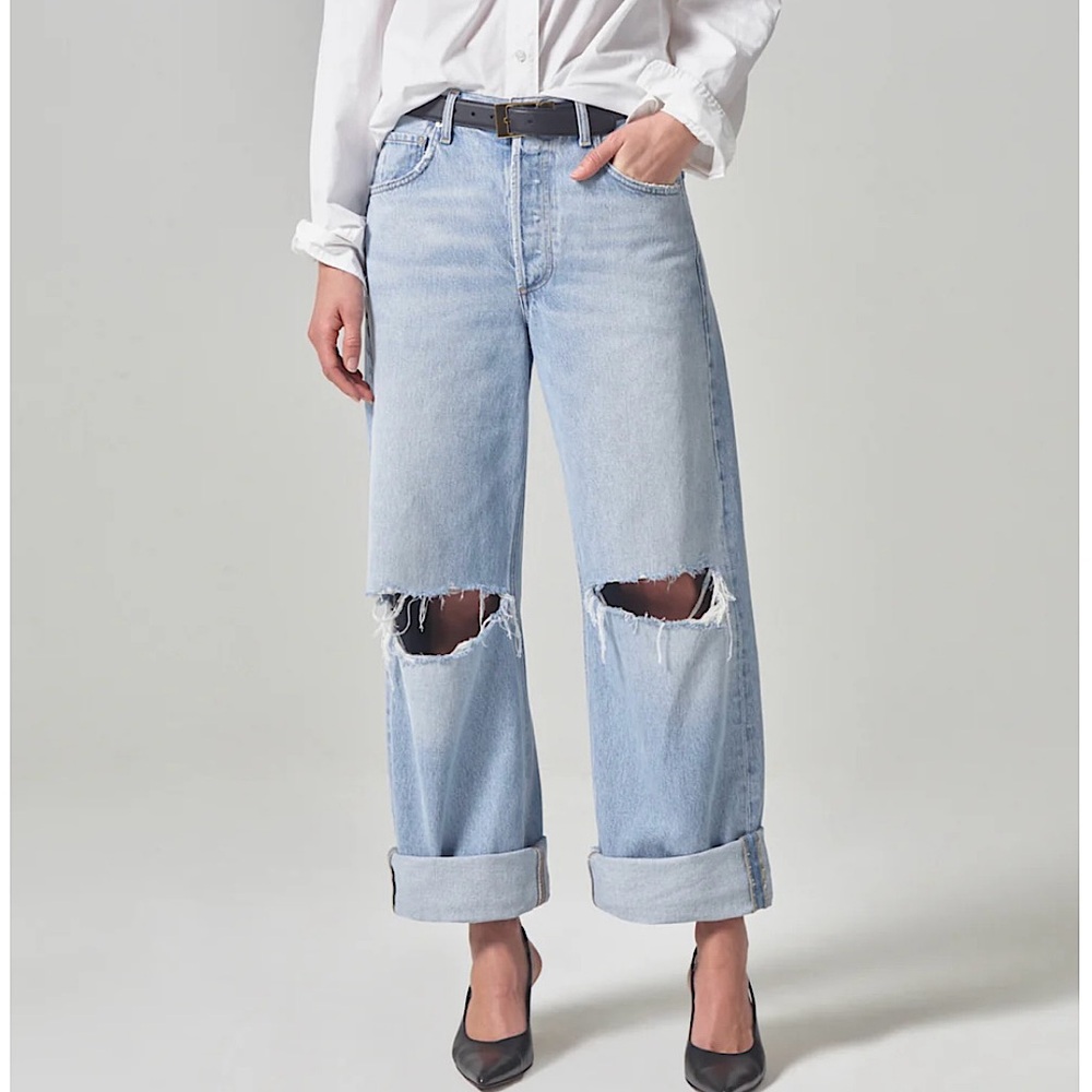 NEW Citizens of Humanity Jeans - Ayla Baggy Cuffed Crop, Size 23, Pagoda